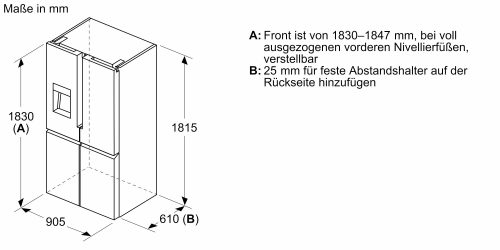 SIEMENS iQ500, Kühl-Gefrier-Kombination, mehrtürig, 183 x 90.5 cm, Gebürsteter Stahl AntiFingerprint, Total noFrost KF96IAPEA