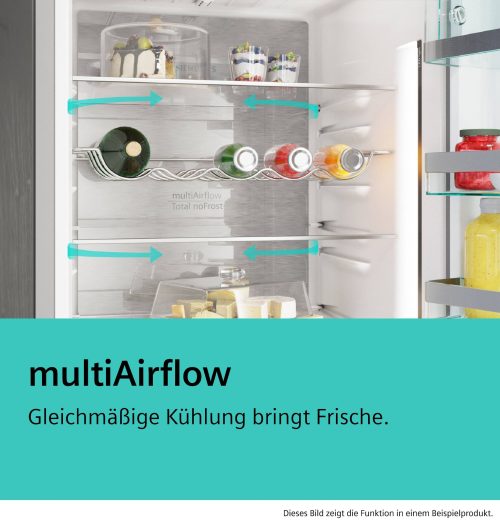 SIEMENS iQ300, Freistehende Kühl-Gefrier-Kombination mit Gefrierbereich unten, 203 x 60 cm, Edelstahl KG39NXIBF